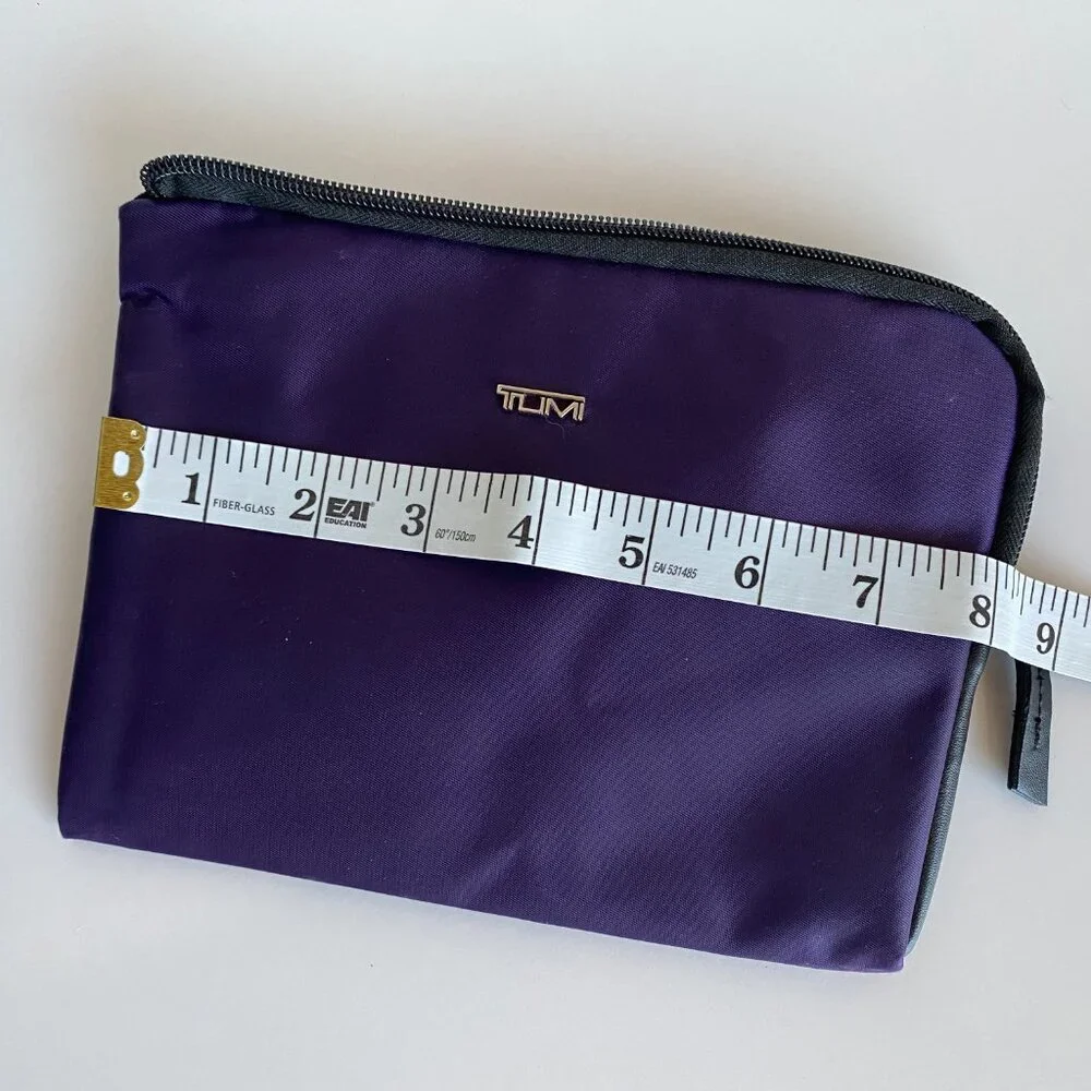 TUMI for Delta Small Purple Travel Storage Bag Zipper Pouch Toiletries